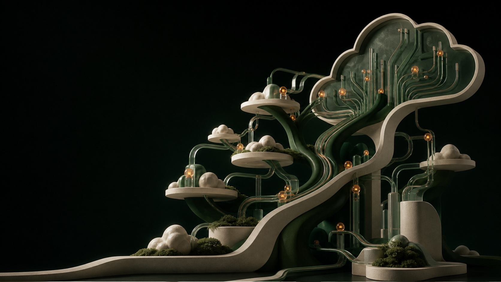 Abstract organic cloud and technology system